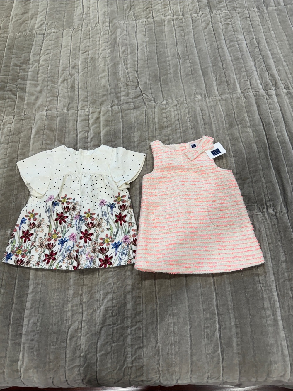 Girls Pink Textured Shift Dress - Brand  Zara , Janie Jack size 9- 12m